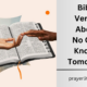 Bible Verses About No One Knows Tomorrow