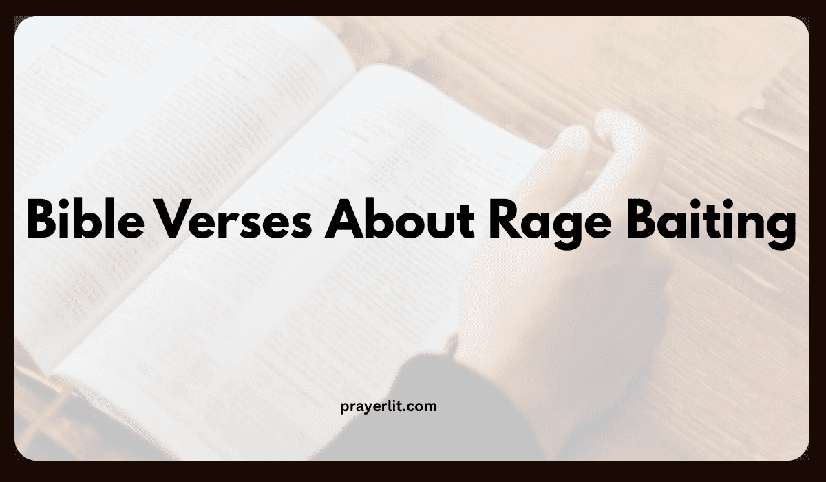 Bible Verses About Rage Baiting