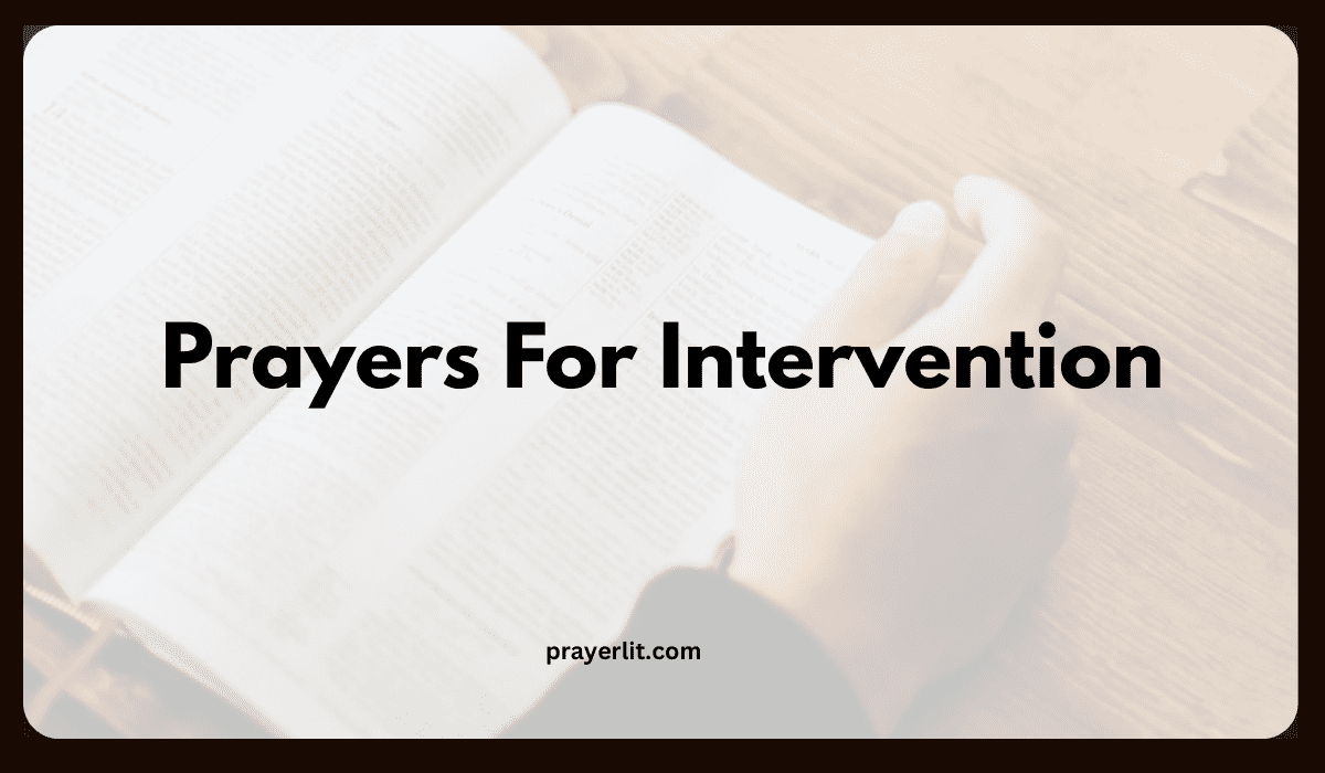 Prayers For Intervention