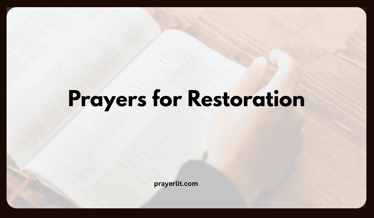 Prayers for Restoration
