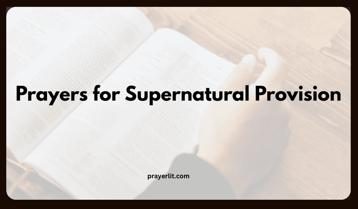 Prayers for Supernatural Provision