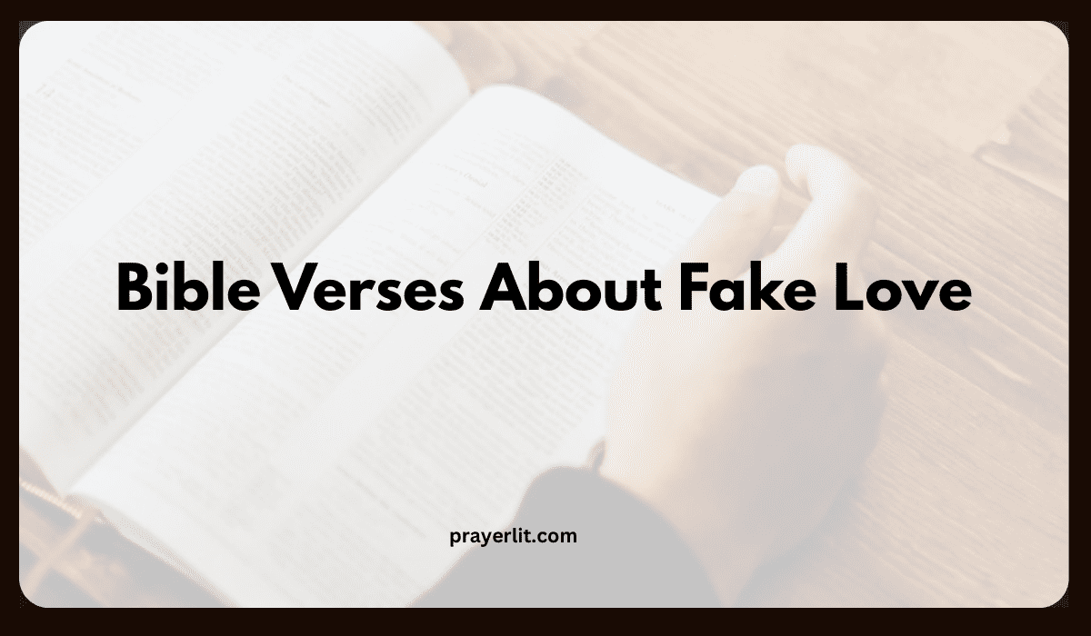 Bible Verses About Fake Love