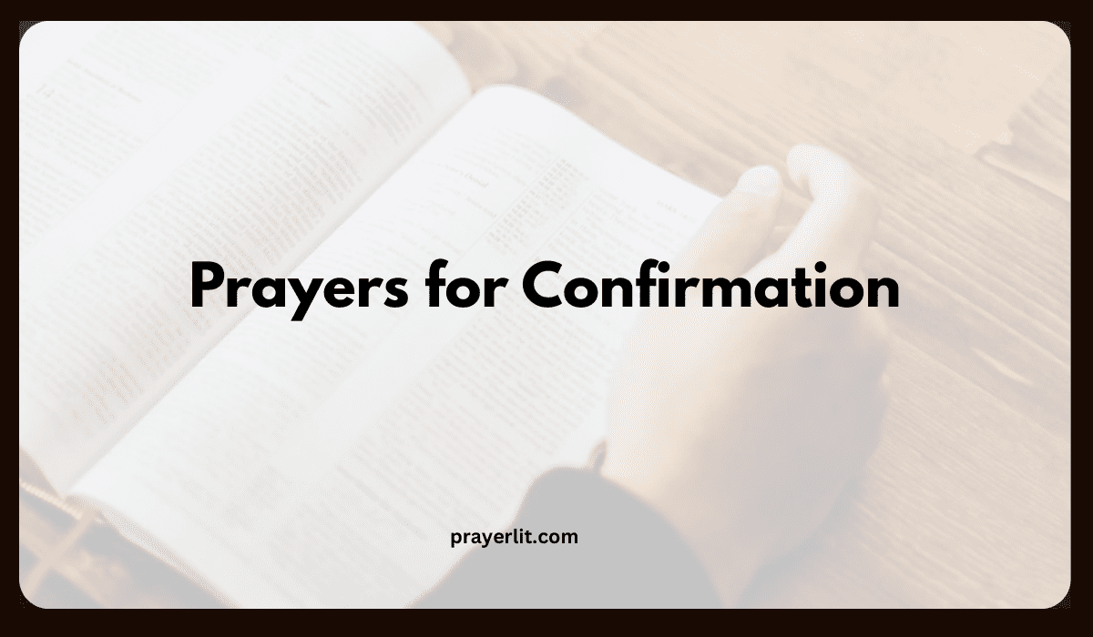 Prayers for Confirmation