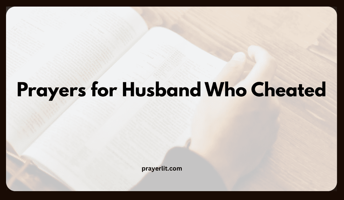 Prayers for Husband Who Cheated