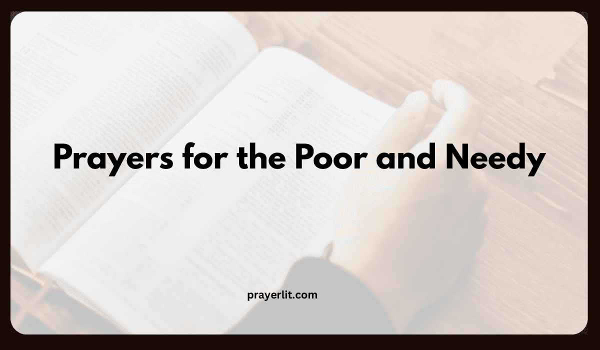 Prayers for the Poor and Needy