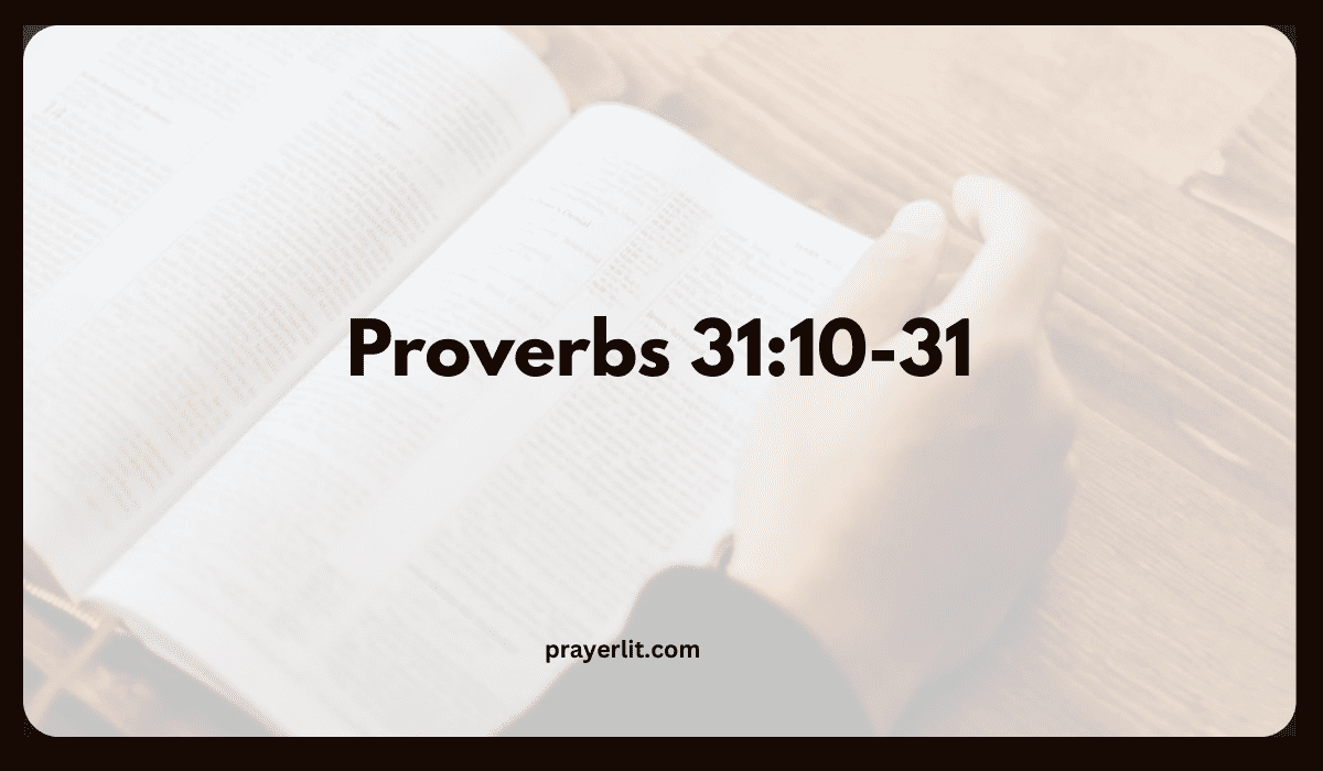 Proverbs 31:10-31 Meaning