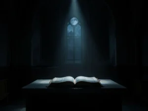 35 Powerful Prayers for Holy Saturday: A church interior with prayer book.