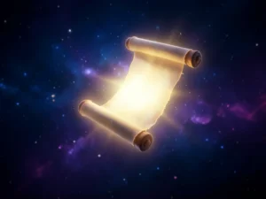 40 Powerful Bible Verses for Holy Week: A glowing scroll of divine wisdom.